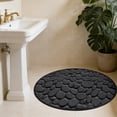 thumbnail image 5 of 31.4 Inch Round Cobblestone Bathroom Mat Rug, Memory Foam Bath Mat Cobblestone Embossing, Water Absorbent, Non-Slip, Quick Dry, Machines Washable Bath Rug, 5 of 6