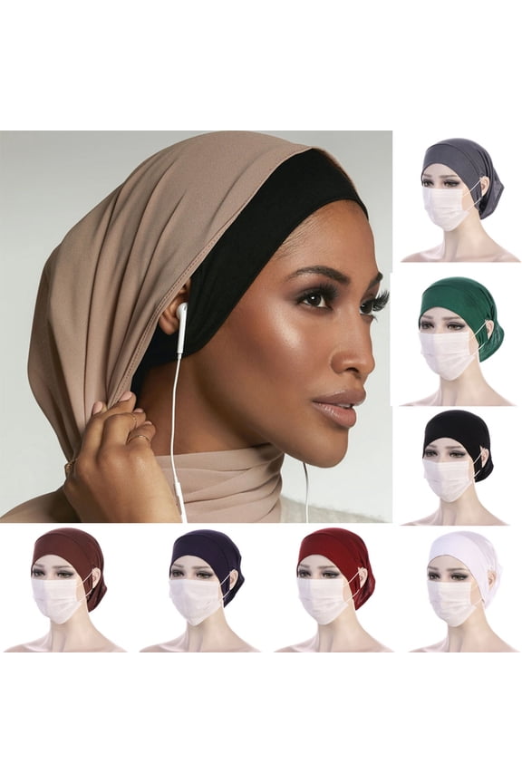 3pcs Women Thin Soft Fabric Elastic Sleep Cap Slouchy Beanie Slap Hat With Ear Holes Breathable, Stay All Night