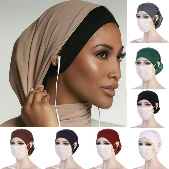 Happy date 3pcs Women Thin Soft Fabric Elastic Sleep Cap Slouchy Beanie Slap Hat With Ear Holes Breathable, Stay All Night