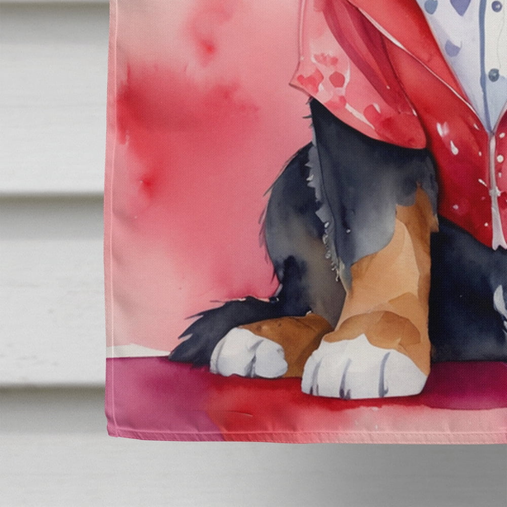 Bernese Mountain Dog My Valentine House Flag 28 in x 40 in