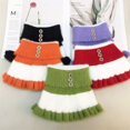 thumbnail image 3 of Eoperou Women Winter Scarf Fake High Collar Color Matching Ruffle Rhinestone Decor Knitted Elastic Warm Windproof Neck Protection Decorative Neck Warmer, 3 of 8