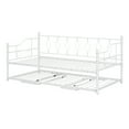 thumbnail image 4 of Tensun White Steel Twin Daybed with Adjustable Pop-Up Trundle, Bedroom Living Room Haven, Portable Folding Trundle Bed, Robust Steel Slat Support, 4 of 5