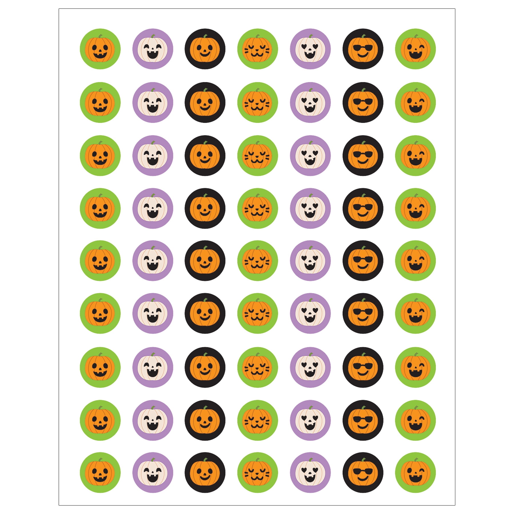 Teacher Created Resources Halloween Pumpkins Mini Stickers, 378 Per Pack, 12 Packs