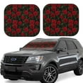 thumbnail image 6 of Kdxio Rose Print 2-Piece Sun Shade Front Windshield - Foldable Car Front Window Sunshades For Most Sedans Suv Truck, 6 of 6