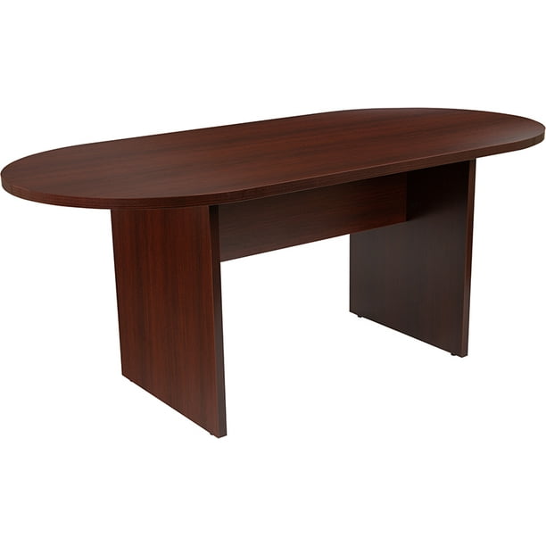 Flash Furniture 6 Foot 72 Inch Oval Conference Table In Mahogany Com Oval Conference Table, Mahogany Rectangular Conference Table Top 6 W