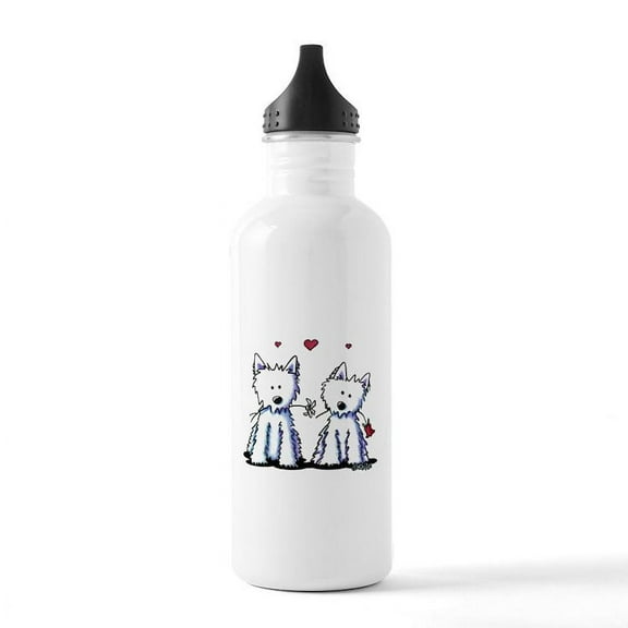 CafePress - Kiniart Westie Friends Stainless Water Bottle 1 - Stainless Steel Water Bottle, Sports Bottle, 1.0L