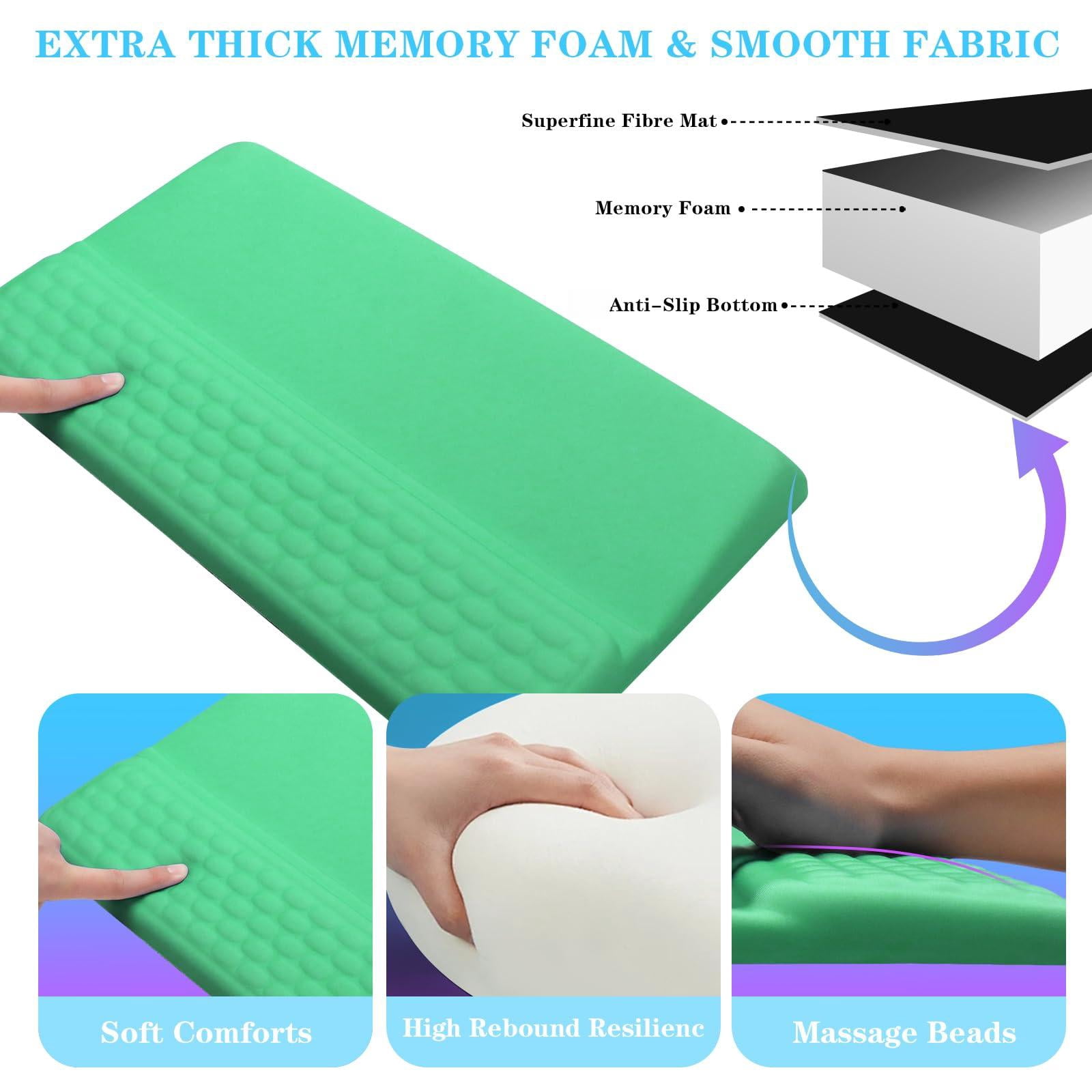 Computer Stand With Wrist Rest  Tilted Holder - Riser Pad Tray Support For Office Home Green