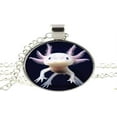 thumbnail image 2 of Cute Animal Axolotl Glass Art photo Necklace Man Woman Jewelry as Gifts, 2 of 2