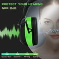 thumbnail image 5 of PROHEAR 027 AM FM Radio Écouteurs avec Affichage Numérique, 25 dB NRR, Coussinets de Protection Auditive de Sécurité pour Tondre, Souffler la Neige, Construction, Ateliers de Travail - Vert, 5 of 5