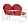 Mainstays Retro Red Outdoor Steel Glider Loveseat