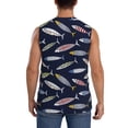 thumbnail image 4 of Uemuo Sardine Pattern Men's Sleeveless T-Shirt,Muscle Athletic Tank Top, Moisture-wicking Quick-dry Breathable Classic Tee Top for Gym Run Outdoor Sports-Large, 4 of 8