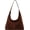 Brown, variant on Trendy Suede Hobo Bag Crescent Shoulder Bag Women Retro Zipper Satchels Winter Purse College Tote Handbag