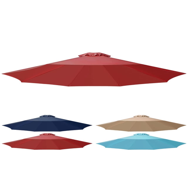 Toldo de repuesto para sombrilla de patio, 2,7 m, rojo, para 8 varillas