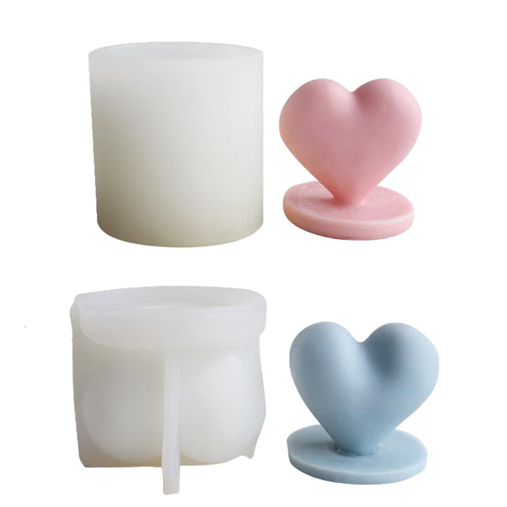 Love-Heart with Base Candle Molds Heart Shape Silicone Moulds Festivals Ornament