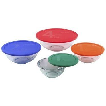 Pyrex 8-Piece Smart Essentials Mixing Bowl Set with Assorted Lids