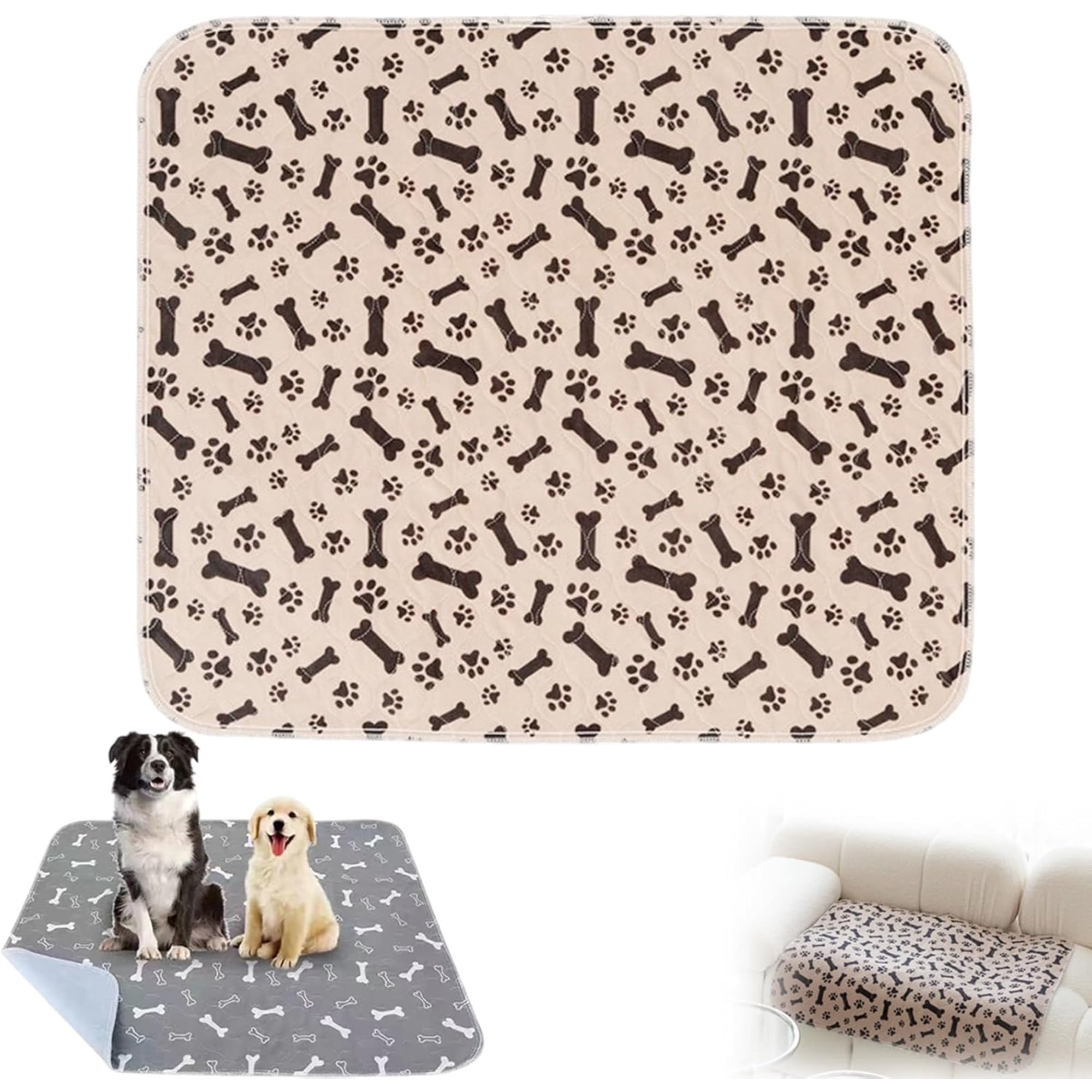 Washable Pee Pads for Dogs, Reusable Puppy Pads with Pheromone Attractant & Leakproof Base for Potty Training, Crates & Floors