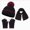M48-Black, variant on Kids Cable Knit Beanie Scarf and Gloves Set,3-Piece Winter Warm Accessories