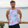 thumbnail image 6 of KLL Watercolor Sea Shells 1 Print Men's Muscle Gym Workout Stringer Tank Tops Bodybuilding Fitness T-Shirts Tank Tops Men-3X-Large, 6 of 7