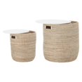 thumbnail image 2 of Bloomingville Contemporary 2-Piece Seagrass and MDF Round End Table Set, White/Natural, 2 of 2