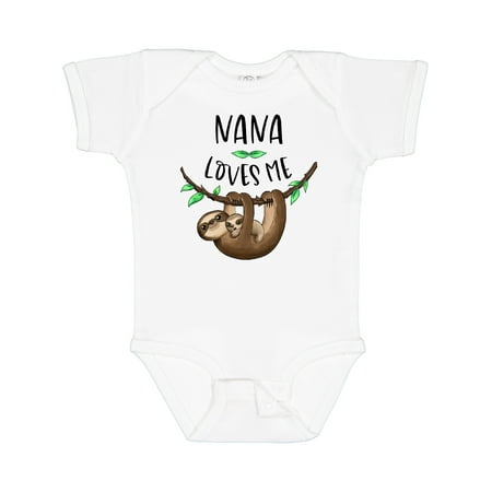 

Inktastic Nana Loves Me Cute Sloth and Baby Gift Baby Boy or Baby Girl Bodysuit
