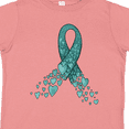 thumbnail image 4 of Inktastic Ovarian Cancer Awareness Teal Ribbon Made of Hearts Boys or Girls Toddler T-Shirt, 4 of 5