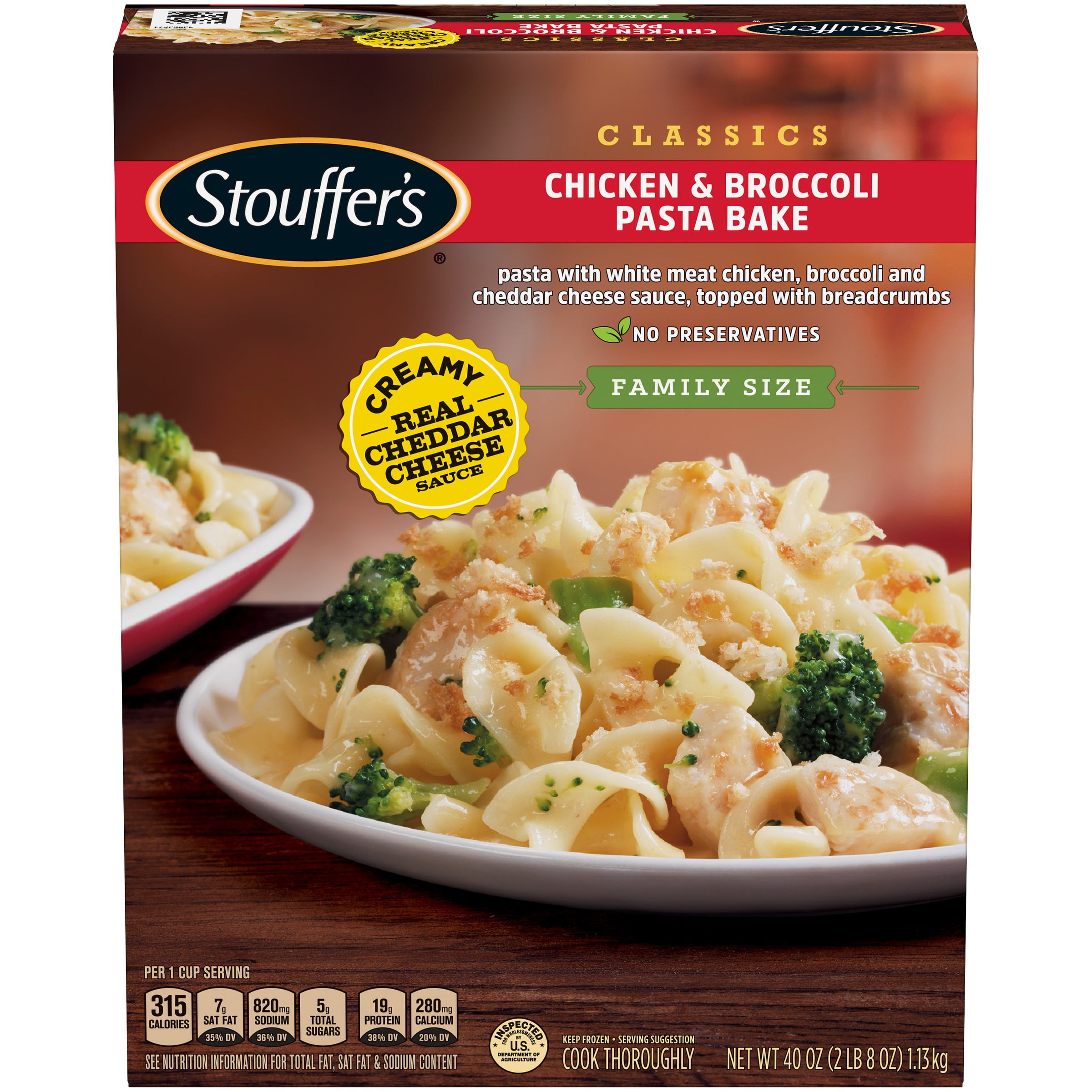 STOUFFER’S CLASSICS Chicken & Broccoli Pasta Bake, Family Size Frozen