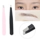 thumbnail image 3 of Juego De Pinzas Para Cejas De Acero Inoxidable, Punta Inclinada, Clips Profesionales Para Depilación Facial Para Un Cuidado Preciso En Casa O Salón, Negro Y Rosa, 2 Piezas, 3 of 7