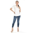 thumbnail image 5 of Blusa cruzada con botones Roman Fashion /Juvenil, 8074 (Blanco) blanco M, 5 of 5