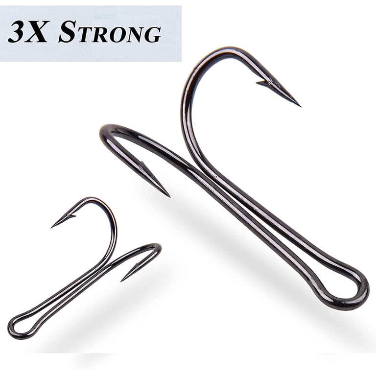 double fishing hook walmart Classic Double Fishing Hooks Kit 30pcs Frog Hooks Fly Tying Fishing Hooks  Sharp Open Shank 3X Strong High Carbon Steel Barb Hooks