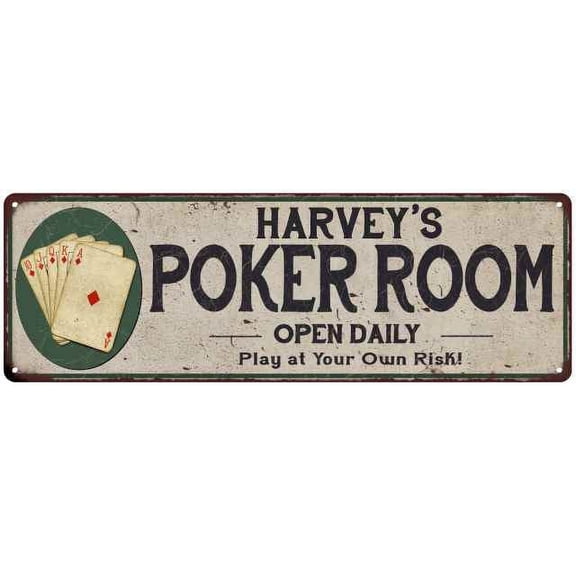 Harvey's Poker Room Gift 6x18 Metal Sign Game Decor 206180048208