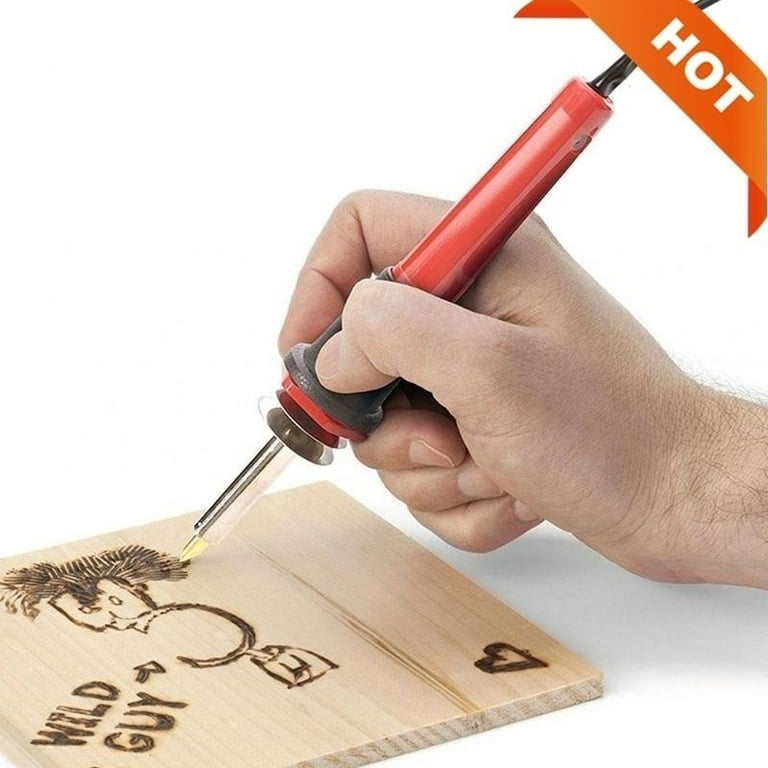 Electric Wood Burning Tool Kit 37pcs Craft Set Soldering Pyrography Art Pen Tips, Size: US Plug, Orange