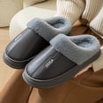 thumbnail image 5 of Men's Warm Plush Lined Slippers Waterproof House Shoes Thick Sole Anti Slip Indoor Outdoor Cozy Closed Toe Mules Winter Fuzzy Slippers, 5 of 5
