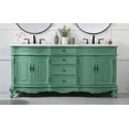 thumbnail image 4 of Elegant Decor Danville 72" Double Marble Top Bathroom Vanity in Teak, 4 of 7