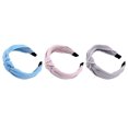 thumbnail image 3 of piezas mujeres y niñas rayas anchas doble tira hojas nudo cruzado hecho a mano aro para el cabello diadema accesorios para el cabello (3 colores) Ormromra CDWJ239, 3 of 5