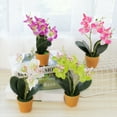thumbnail image 2 of Artificial Flower Butterfly Orchid Pot Bonsai Garden Home Wedding Party Decor, 2 of 7