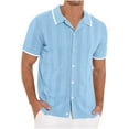 thumbnail image 1 of QIPOPIQ Mens Knit Button Down Shirt Short Sleeve Button Up Shirt Summer Casual Beach Tops Clearance, 1 of 5