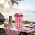 thumbnail image 6 of Mainstays 14 oz Sip Bottle with Locking Flip Lid, Straw & Silicone Handle, Pink, Strawberry, Plastic, 6 of 6