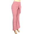 thumbnail image 3 of Flared Culottes Pants For Women Wrap Tie Front Elastic Waist Bootcut Trouser Summer Casual Yoga Workout Running Bell Bottoms, 3 of 7