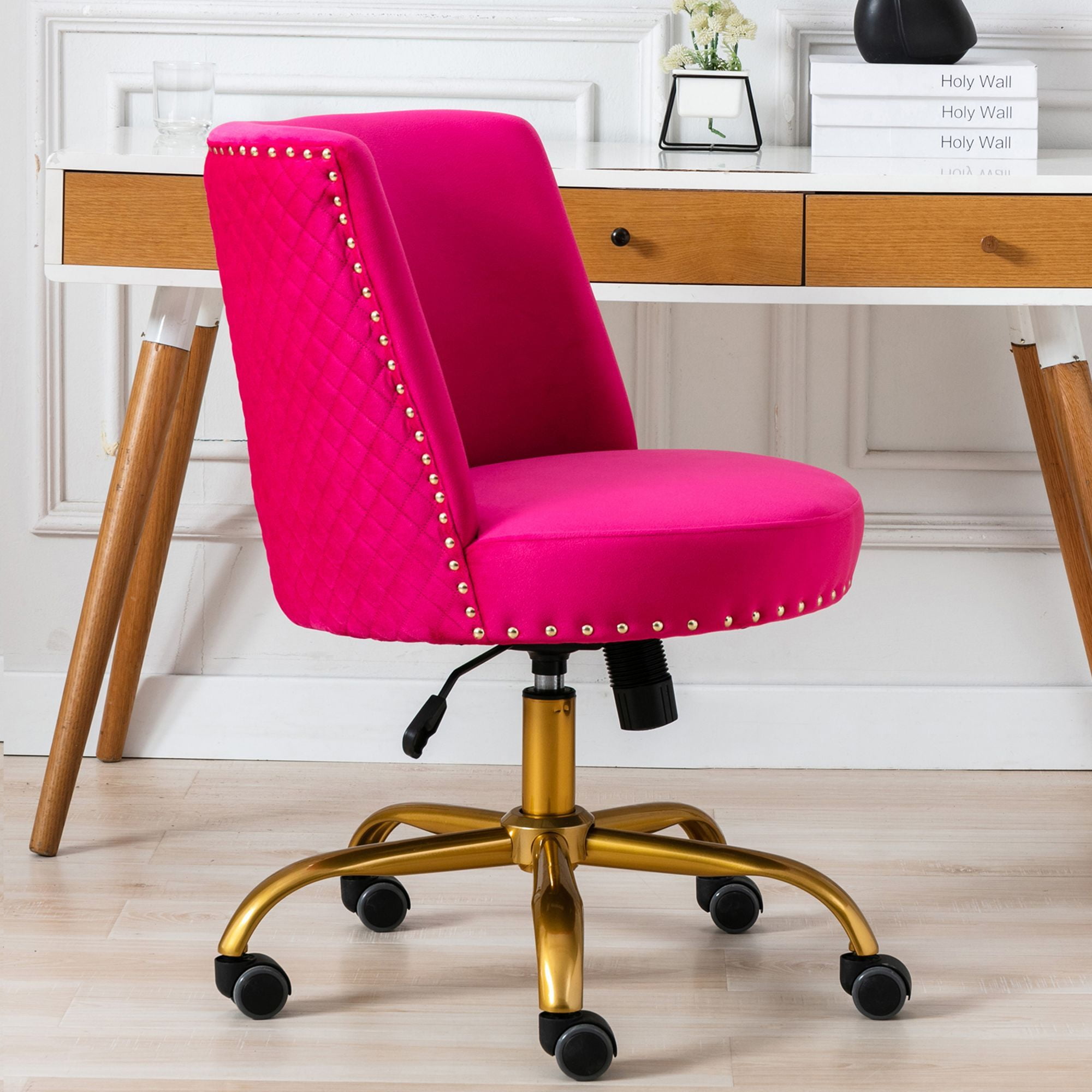 Home Office Desk Chair for Living Room, Aukfa Swivel Accent Chair, Modern Cshaped Tilt Task