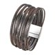 thumbnail image 3 of Pulsera rígida para mujer de cuero sintético PU, duradera, versátil, fácil de usar, multicapa. Café, 3 of 9
