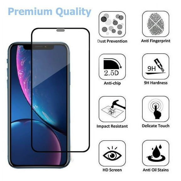 Screen Protector for Apple iPhone 11 Full-Screen Coverage Tempered Glass Screen Protector with Cellular Dust Prevention For Receiver Compatible with Apple iPhone 11 / 6.1 inch