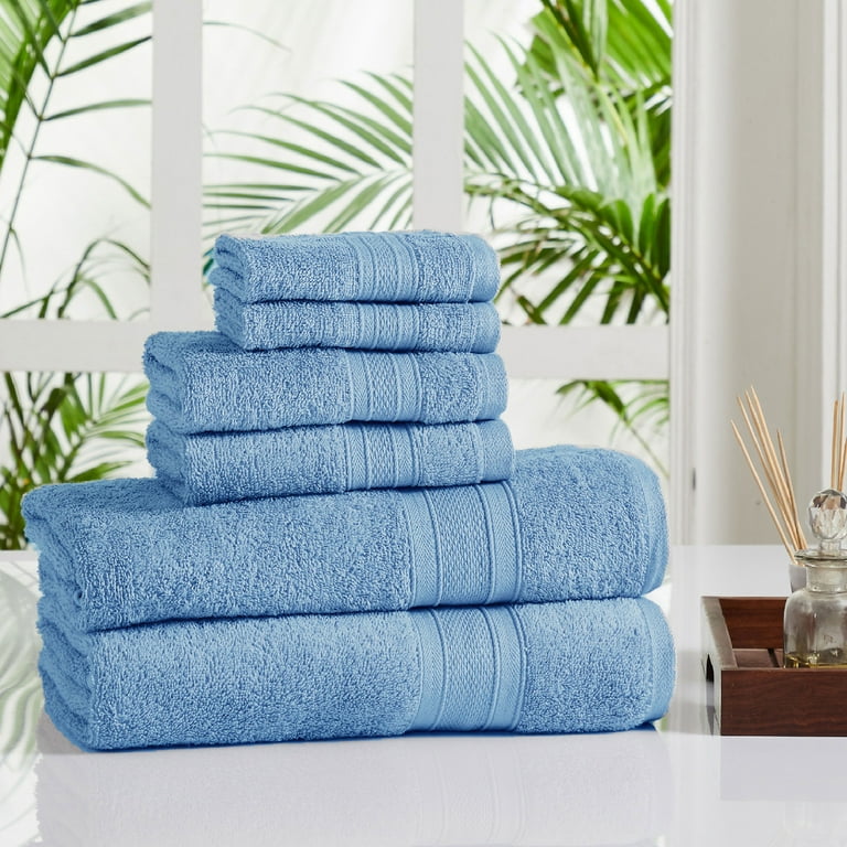 Sustainable Bamboo Washcloths, Set of 8 - Allure Blue - Made in