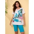 thumbnail image 2 of Roaman's Women's Plus Size Travel Graphic Tee, 2 of 6