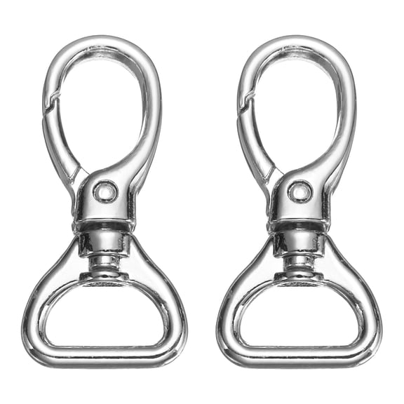 Uxcell Swivel Clasps, (1/2 Inch, Silver) (2 Pcs), Metal Swivel Snap Hooks Curved Oval Trigger Snap Lobster Clips, Suit for - Keychain/Making DIY Crafts/Purse Hardware