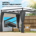 thumbnail image 4 of Outsunny Pavillon Extérieur 10 Pieds x 10 Pieds, Auvent de Pergola Rétractable avec Rideaux, 4 of 10
