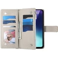 thumbnail image 3 of Funda cartera GANGXUN para Xiaomi POCO M6 4G , cuero PU con tarjetero, cremallera, correa de mano, soporte y protección 1004°, 3 of 6
