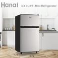 thumbnail image 3 of WANAI Adjustable Thermostat 2-Door Compact Refrigerator, Silver, 3.5 cuFt, 3 of 5