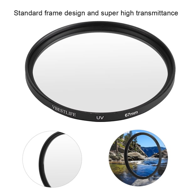 Filtro UV, Filtro Protector de Lente de Vidrio áctico con Alta Transmitancia, Ajuste Universal para Cáras DSLR DSLR