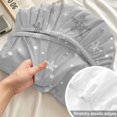 thumbnail image 4 of Twin XL Size Fitted Sheet Set - Grey Snowflake Christmas 2 Piece Bedding Sets 16" Deep Pocket Fitted Sheet with 1 Pillowcases, Winter Xmas Snowflake Gray Modern Art Microfiber Hotel Bed Sheets, 4 of 9