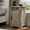 Warm Gray, variant on Farmhouse Wooden Nightstand with UL Certified Charging Station, 16"D×16"W×25"H Rustic Storage End Table with Cabinet Open Shelf for Bedroom Living Room Office